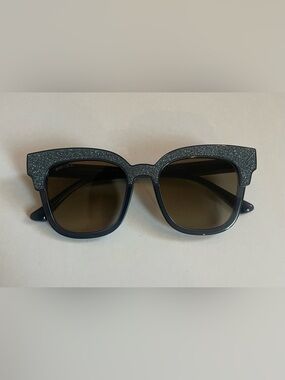 Jimmy Choo Navy Glitter Top Sunglasses